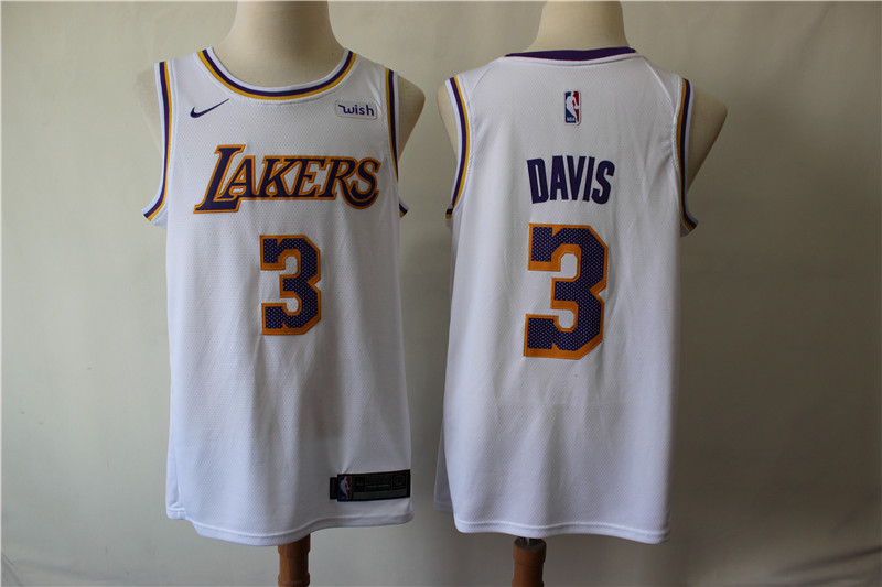 Men Los Angeles Lakers #3 Davis white Game Nike NBA Jerseys->los angeles lakers->NBA Jersey